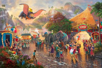 Disney Dumbo Thomas Kinkade Pinturas al óleo